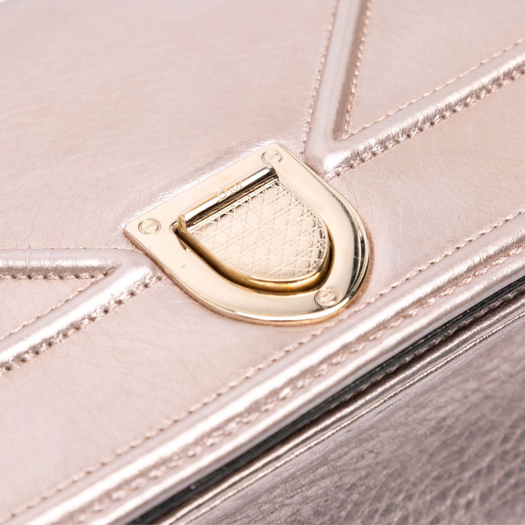 Dior Small Metallic Grained Calfskin Diorama Flap - Detail 2
