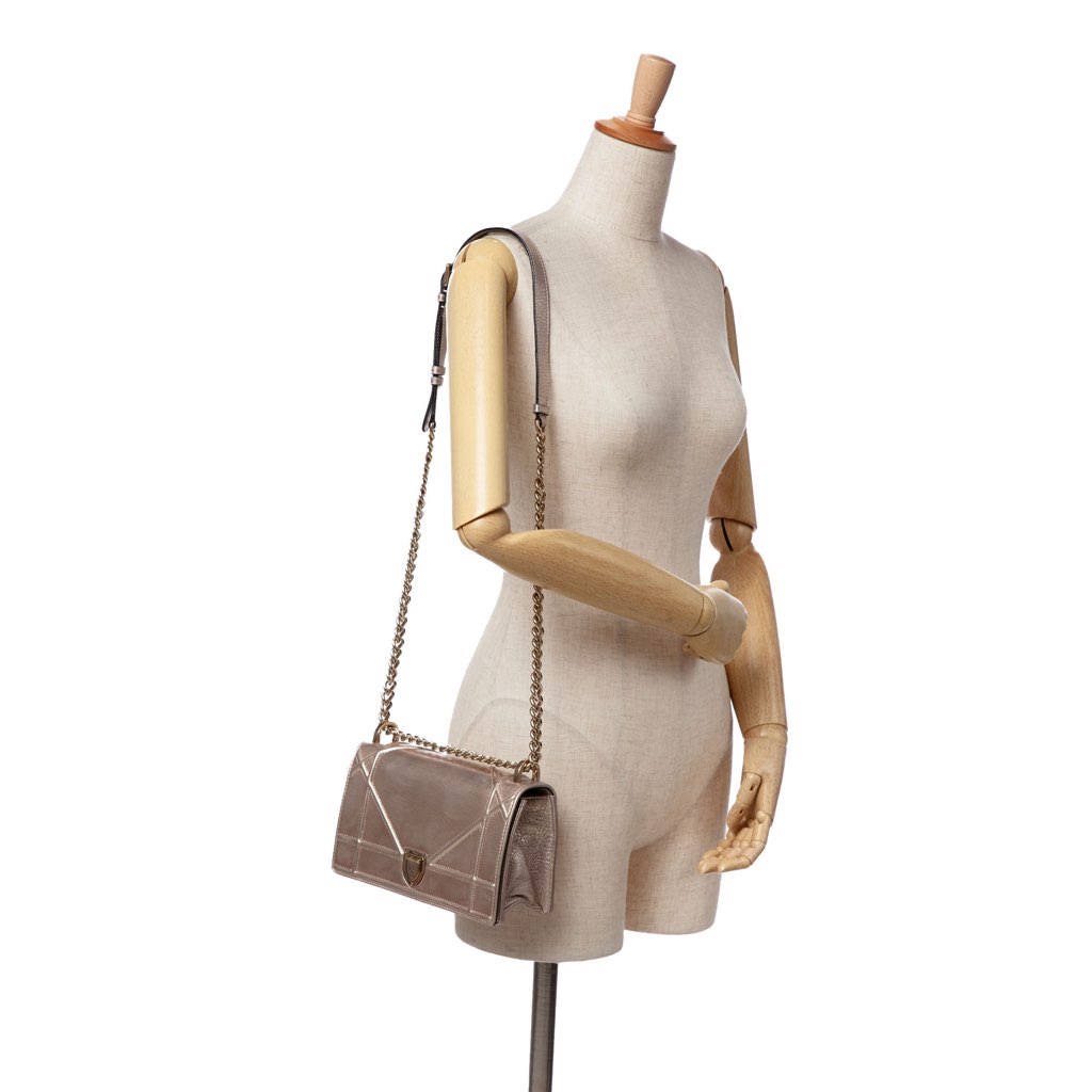 Dior Small Metallic Grained Calfskin Diorama Flap - Image 10