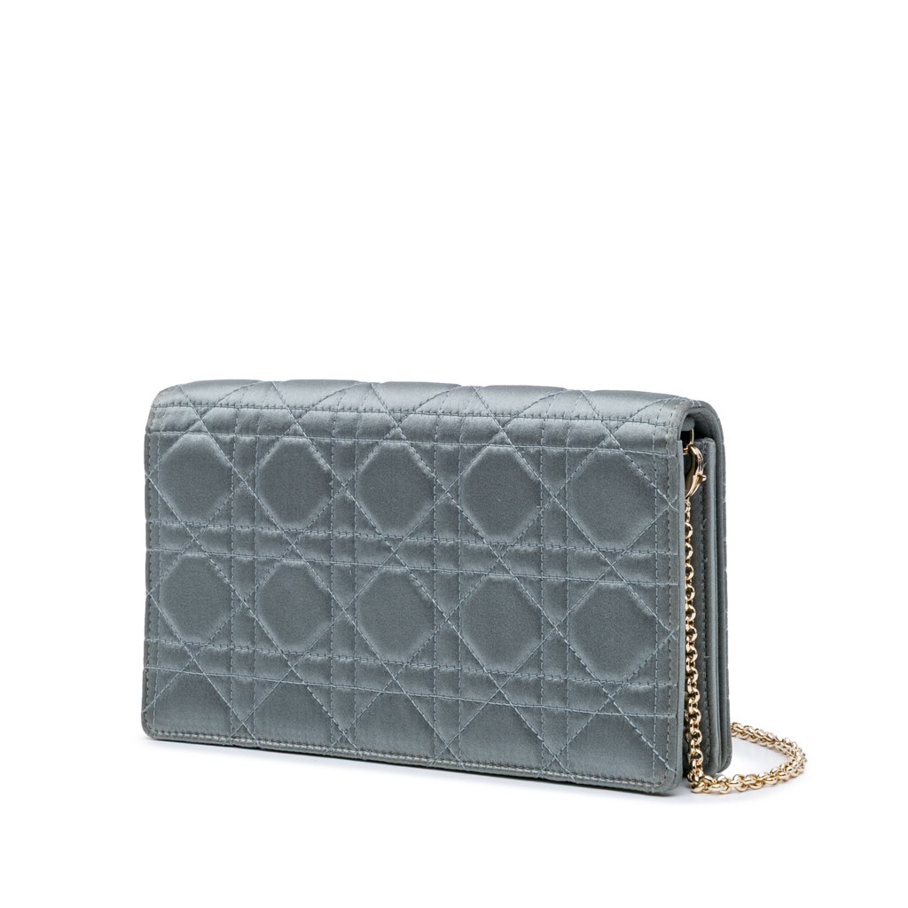 Dior Silk Cannage Lady Dior Wallet On Chain - 2