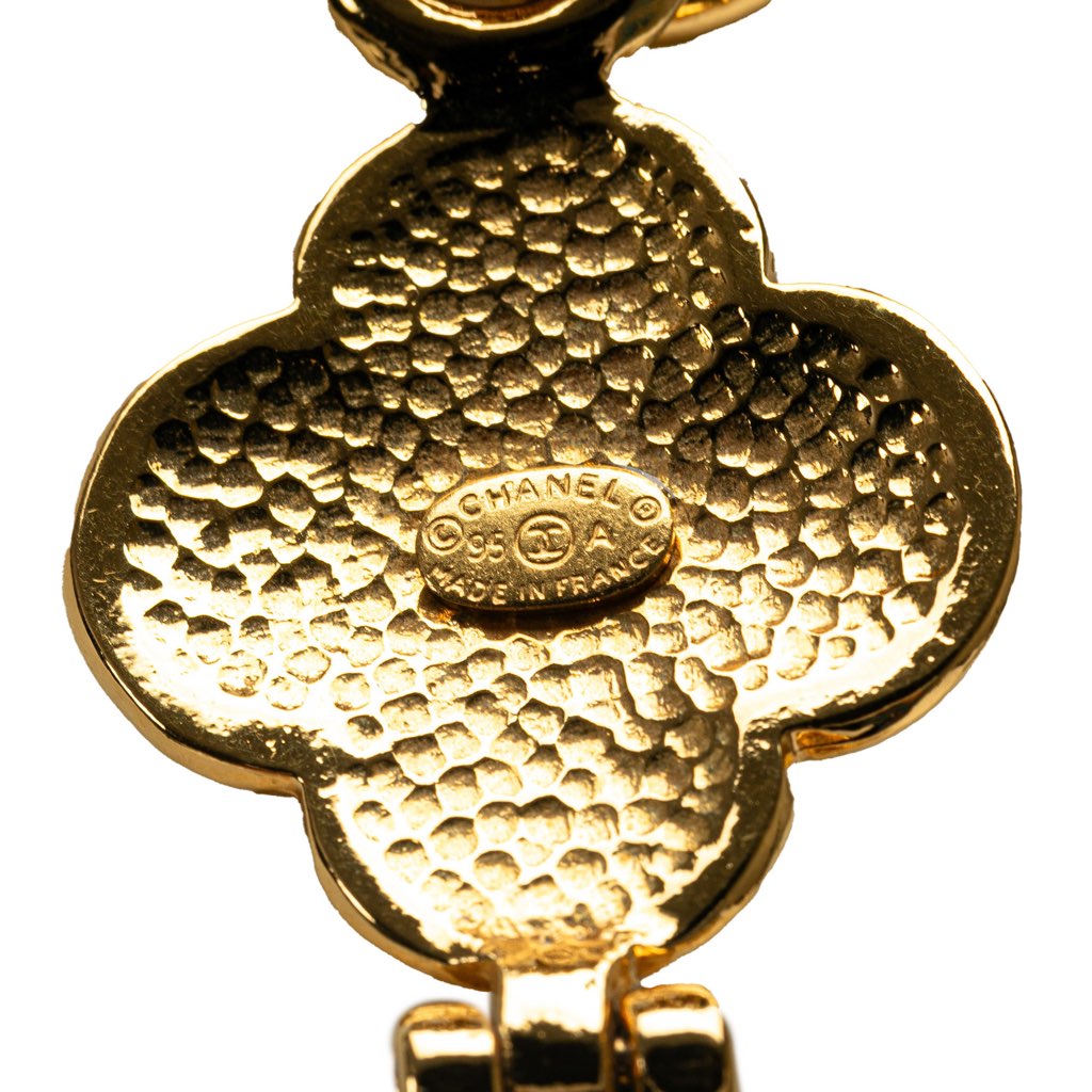 Chanel Gold Plated Double Chain CC Pendant Necklace - 4