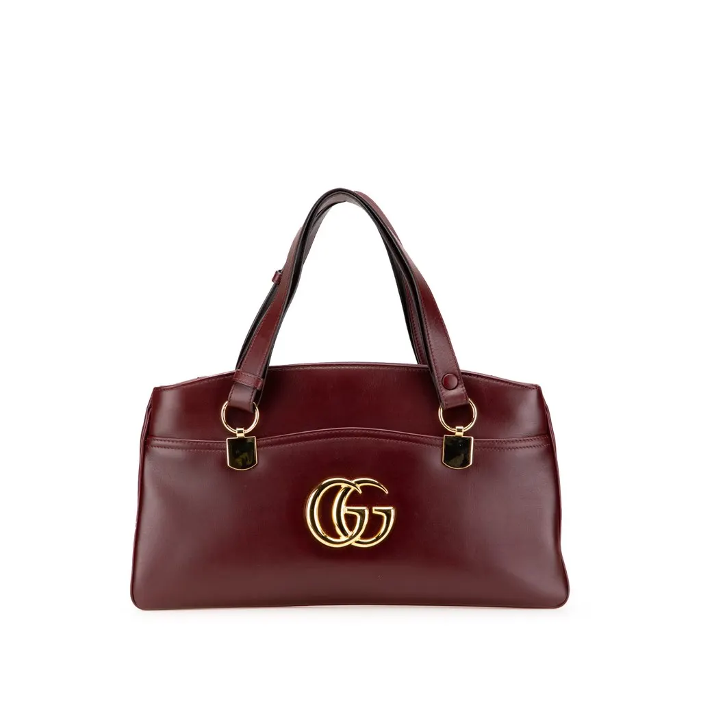 Gucci Large Leather Arli Shoulder Bag Red Leather Very good - Front View