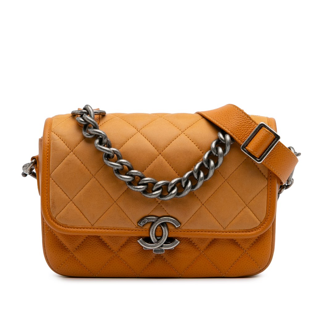 Chanel Small Quilted Iridescent Calfskin and Caviar Daily Carry Flap