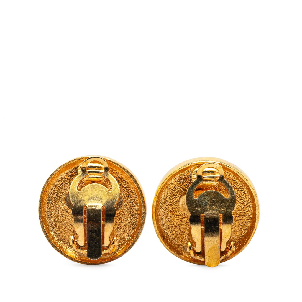 Chanel Gold Plated CC Clip on Earrings - 2