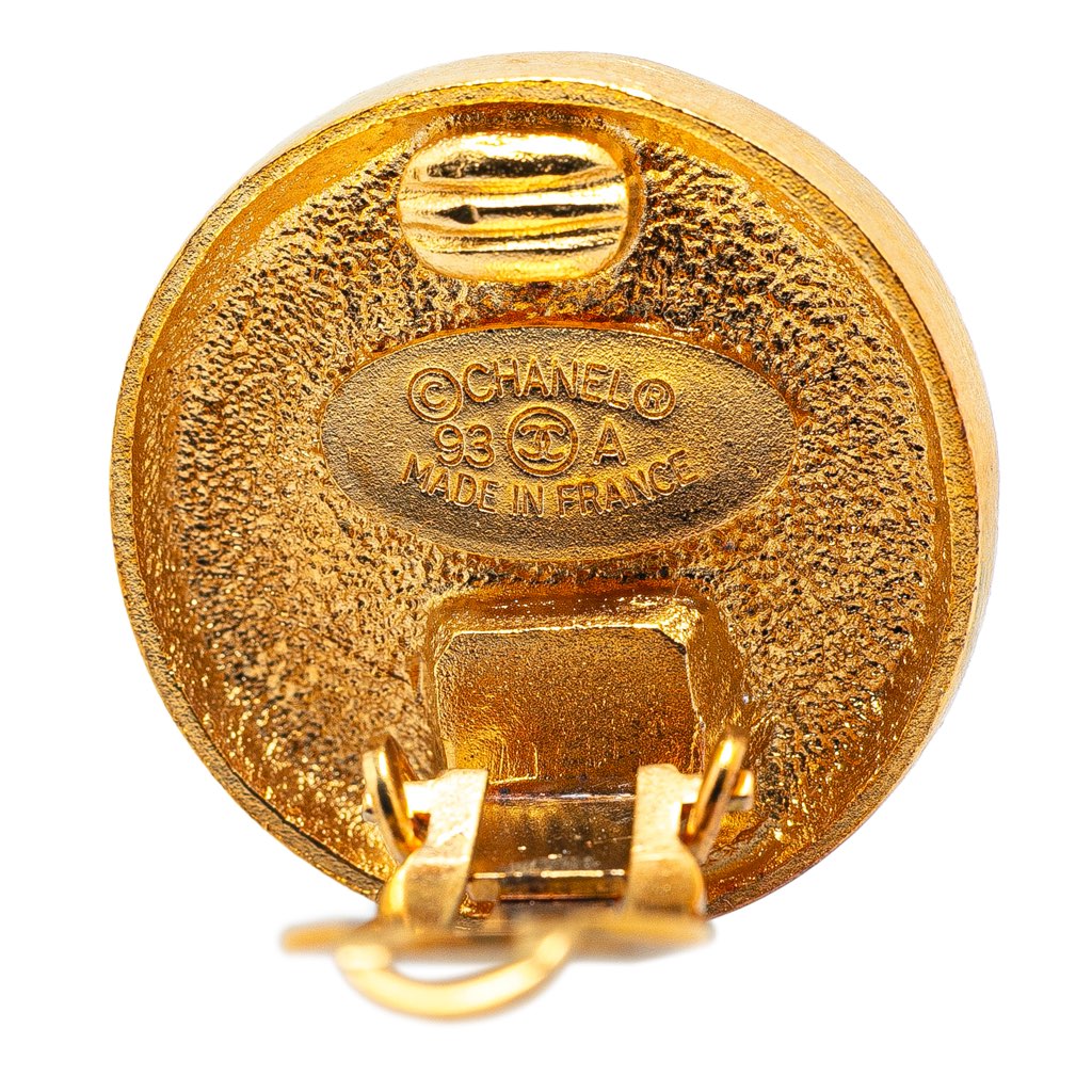 Chanel Gold Plated CC Clip on Earrings - 3