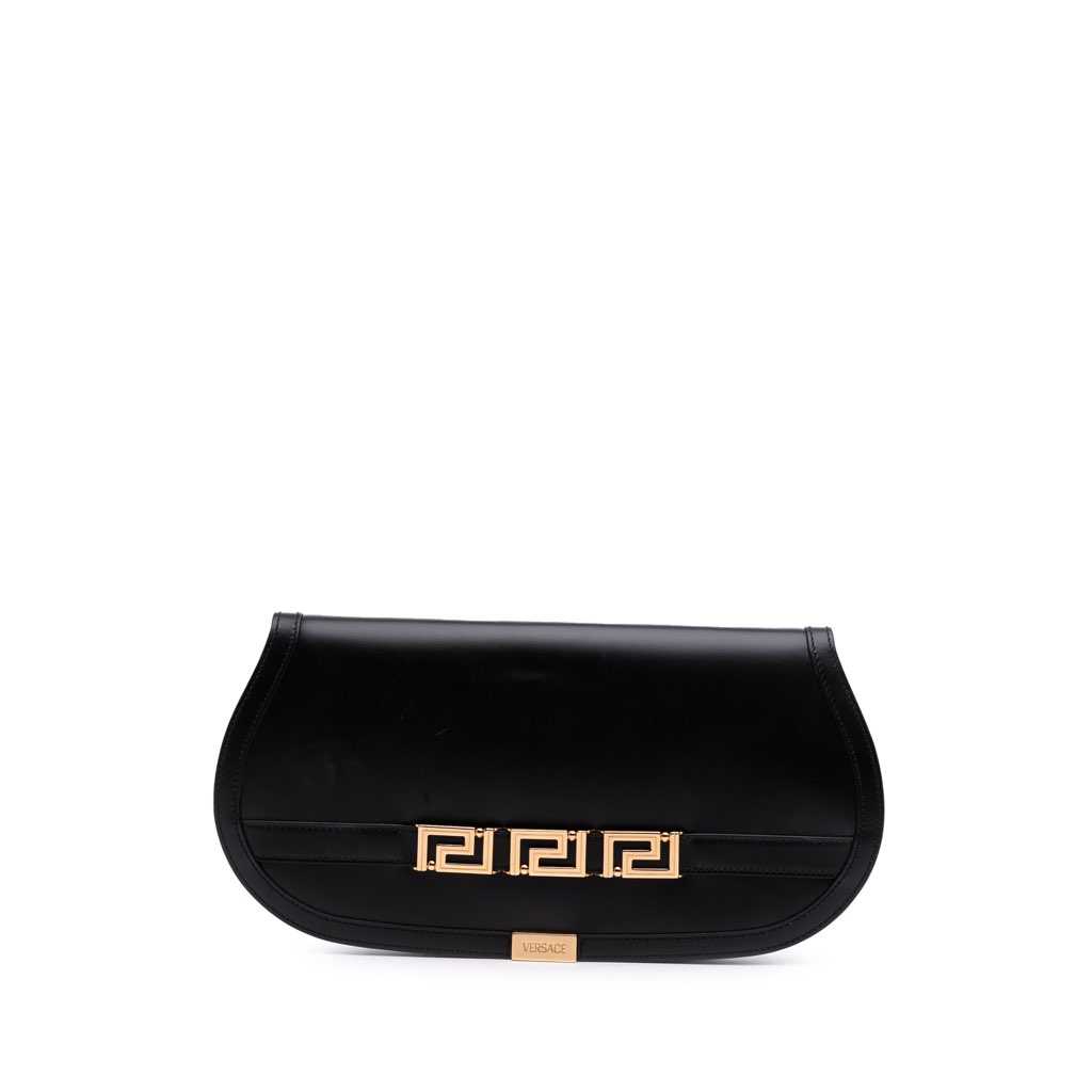 Versace Leather Greca Goddess Clutch
