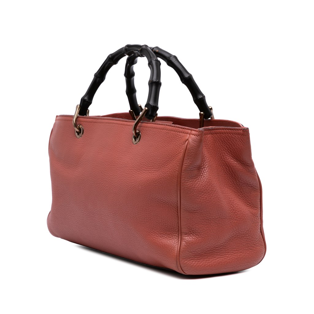 Gucci Medium Calfskin Bamboo Shopper Satchel - 2