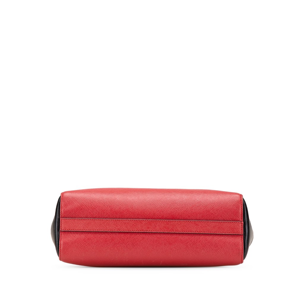 Prada Bicolor Soft Calf Trimmed Saffiano Satchel - 3