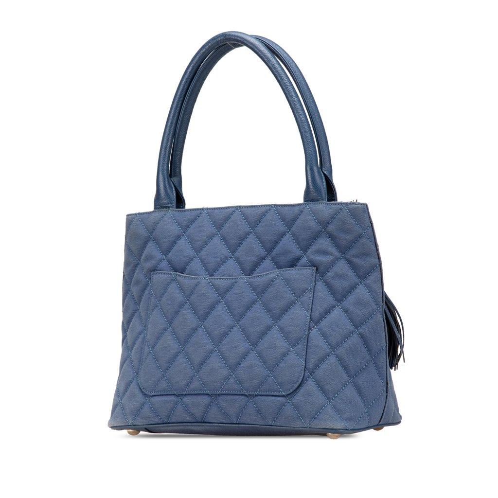 Chanel Quilted Canvas and Caviar Tassel Tote - 2