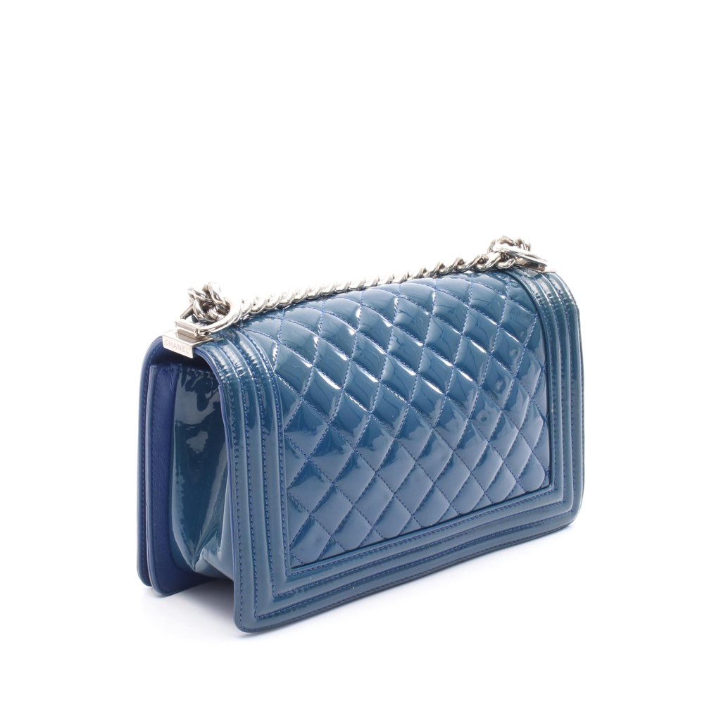 Chanel Old Medium Quilted Patent Acrylic Boy Flap - 2