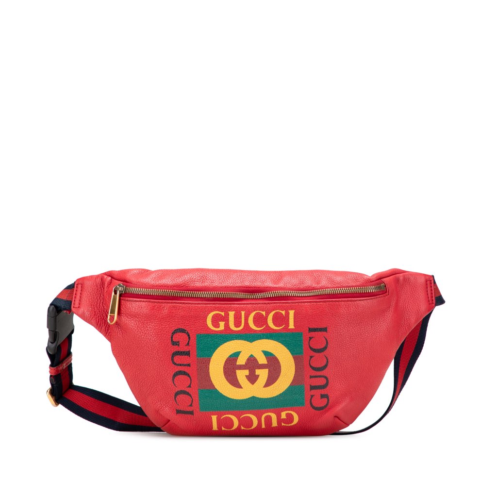 Gucci Grained Calfskin Logo Belt Bag