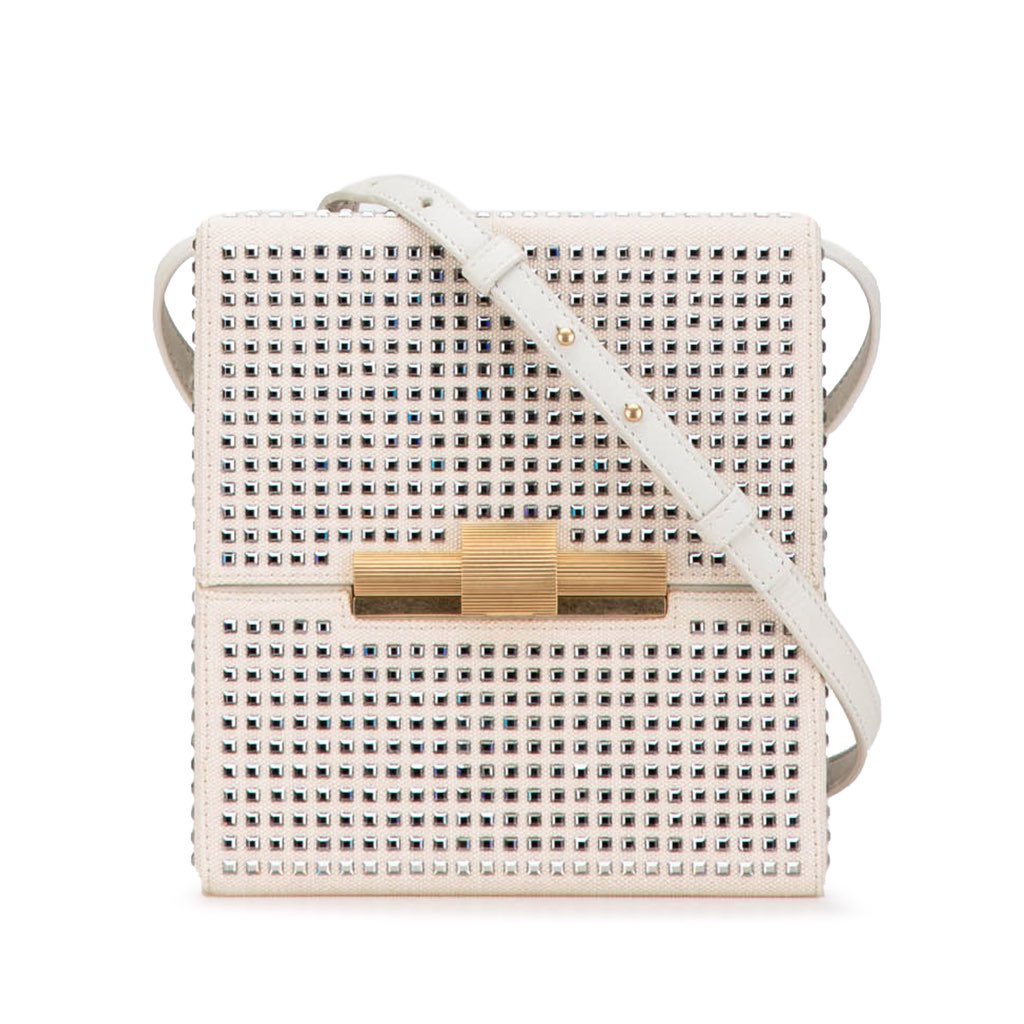 Bottega Veneta Crystal Embellished Canvas Daisey Crossbody