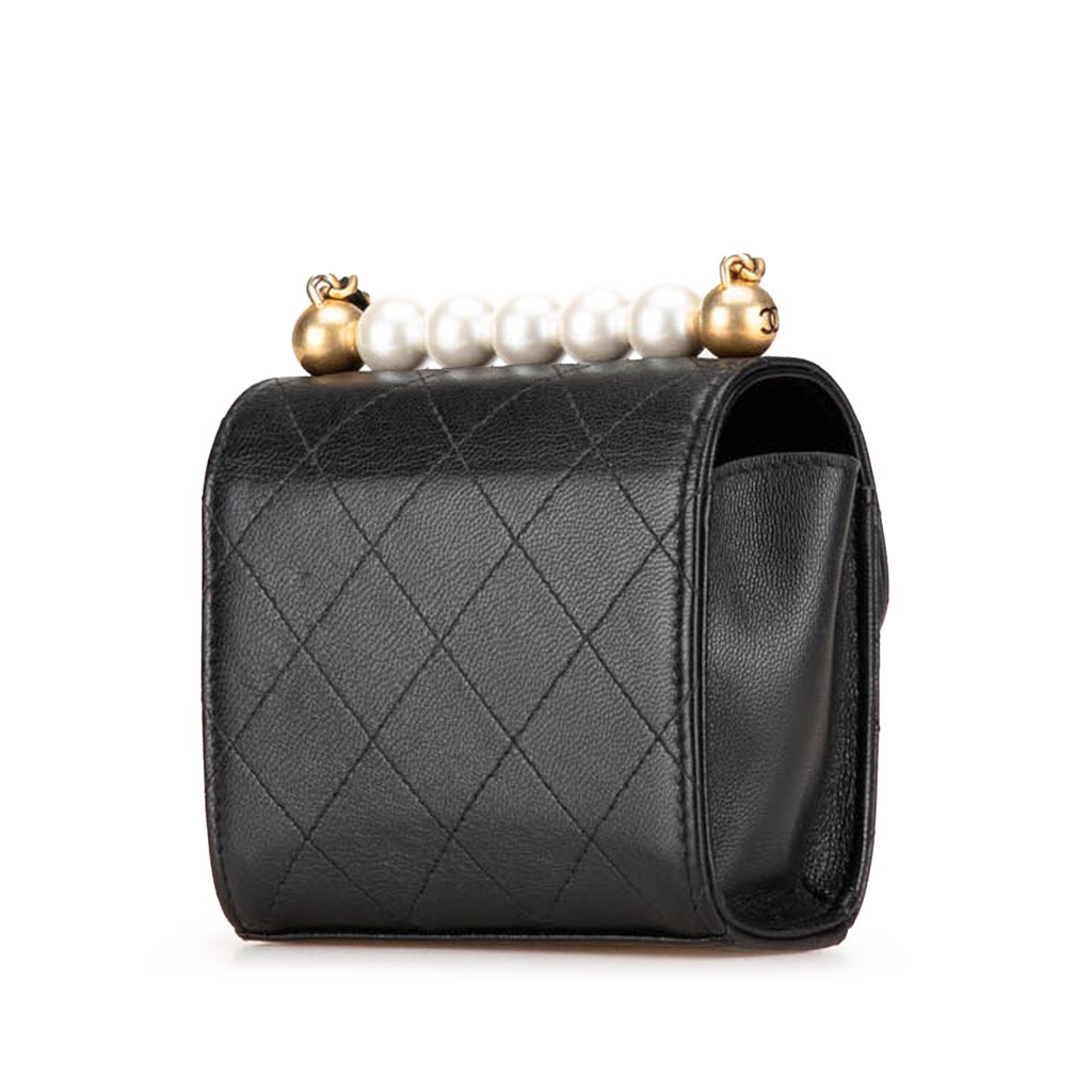 Chanel Mini Goatskin Chic Pearls Clutch On Chain - 2