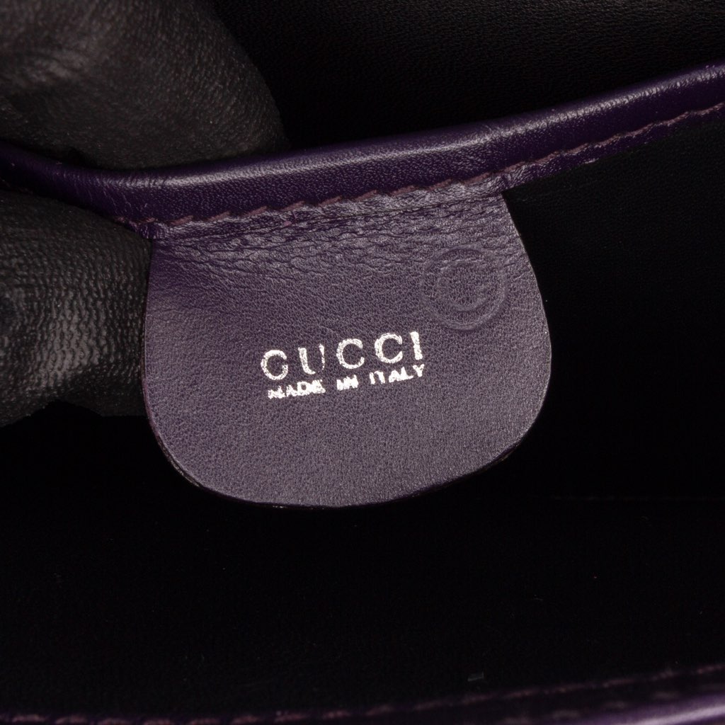 Gucci Croc Embossed Leather Broadway Envelope Shoulder Bag - Side view