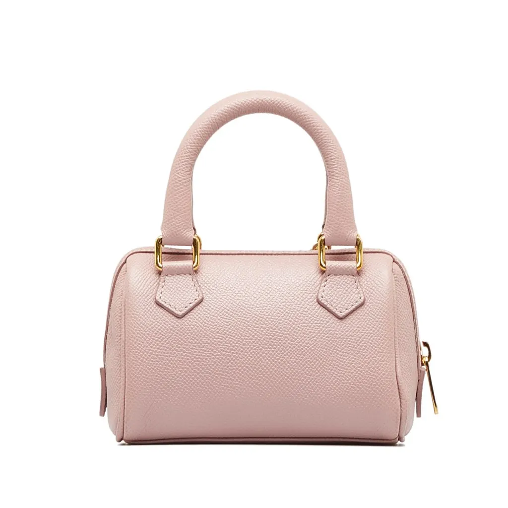 Celine Mini Grained Leather Chain Boston Pink Leather Very good - Inside View