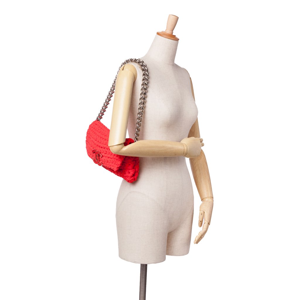 Chanel Neoprene Fancy Crochet Flap - Image 12