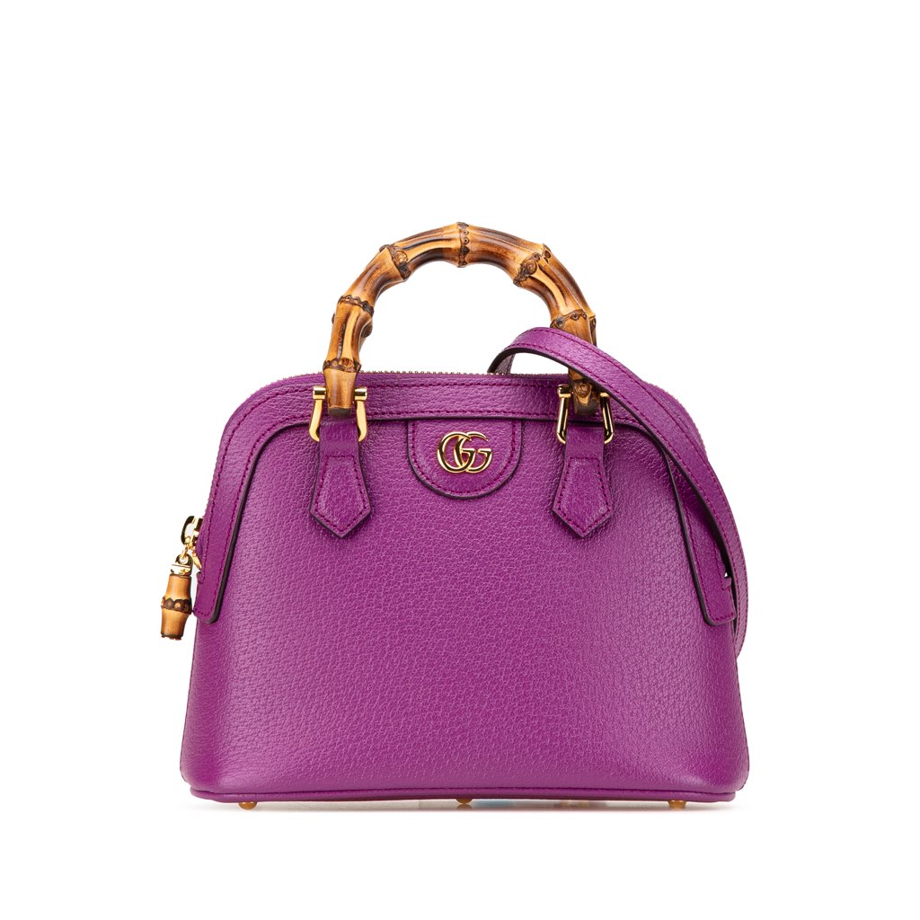 Gucci Mini Dollar Calfskin Bamboo Diana Dome Satchel