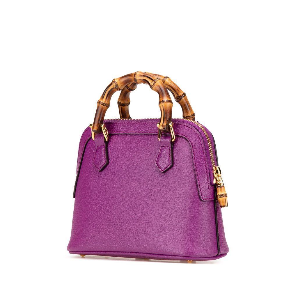 Gucci Mini Dollar Calfskin Bamboo Diana Dome Satchel - Back view