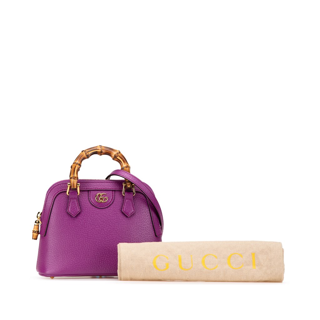 Gucci Mini Dollar Calfskin Bamboo Diana Dome Satchel - Image 15