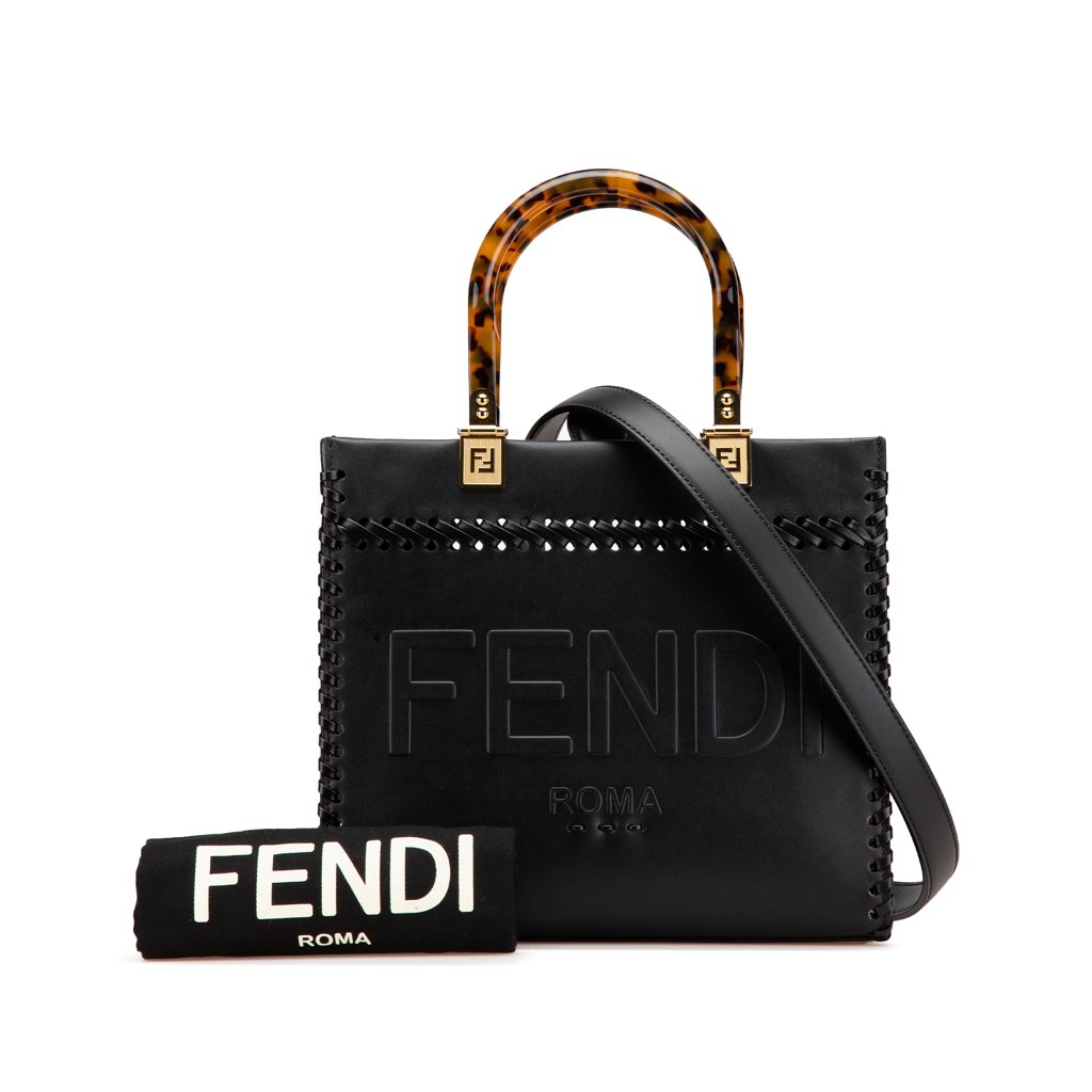 Fendi Small Whipstitch Leather Sunshine Shopper Tote - Image 14
