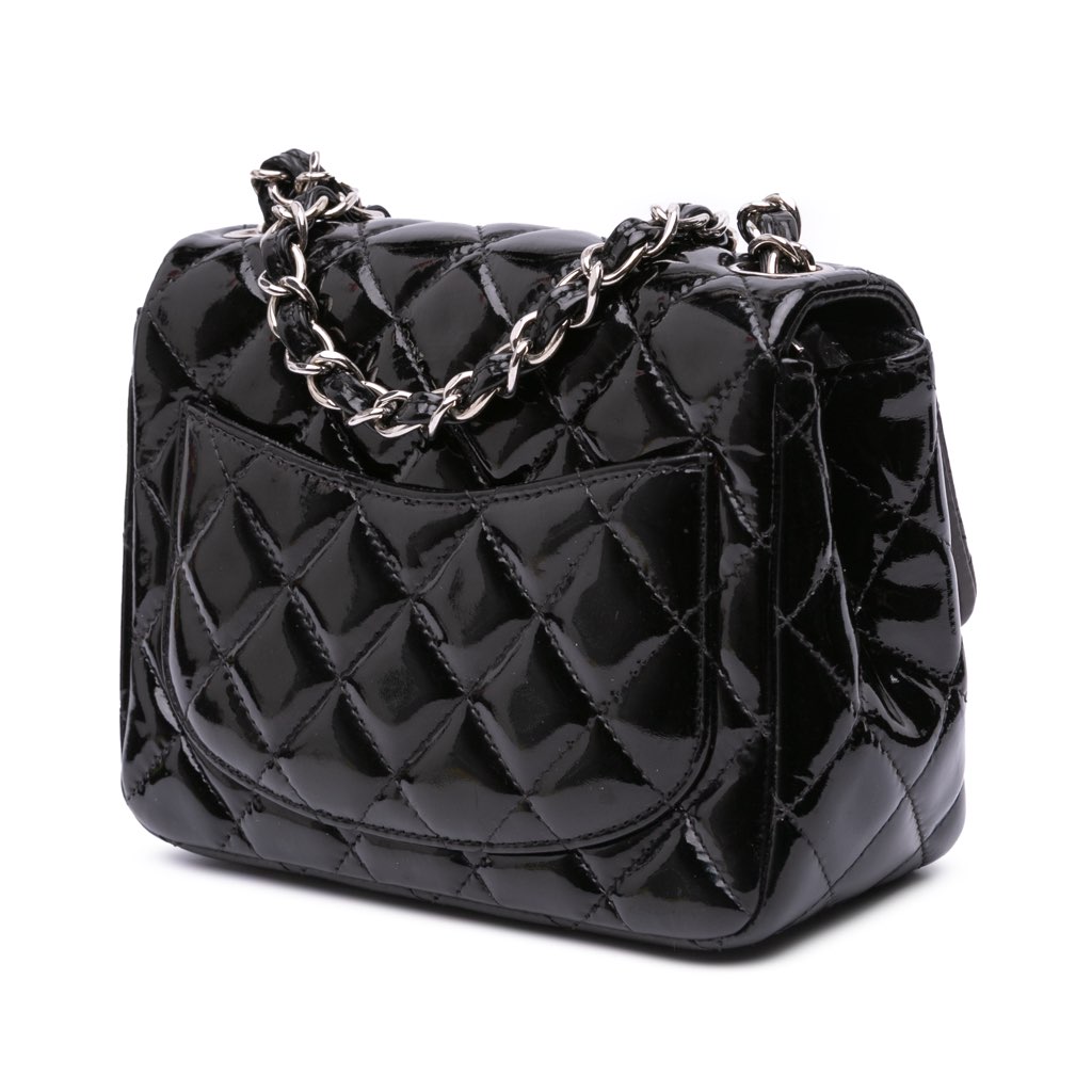 Chanel Mini Square Classic Patent Single Flap - Back view
