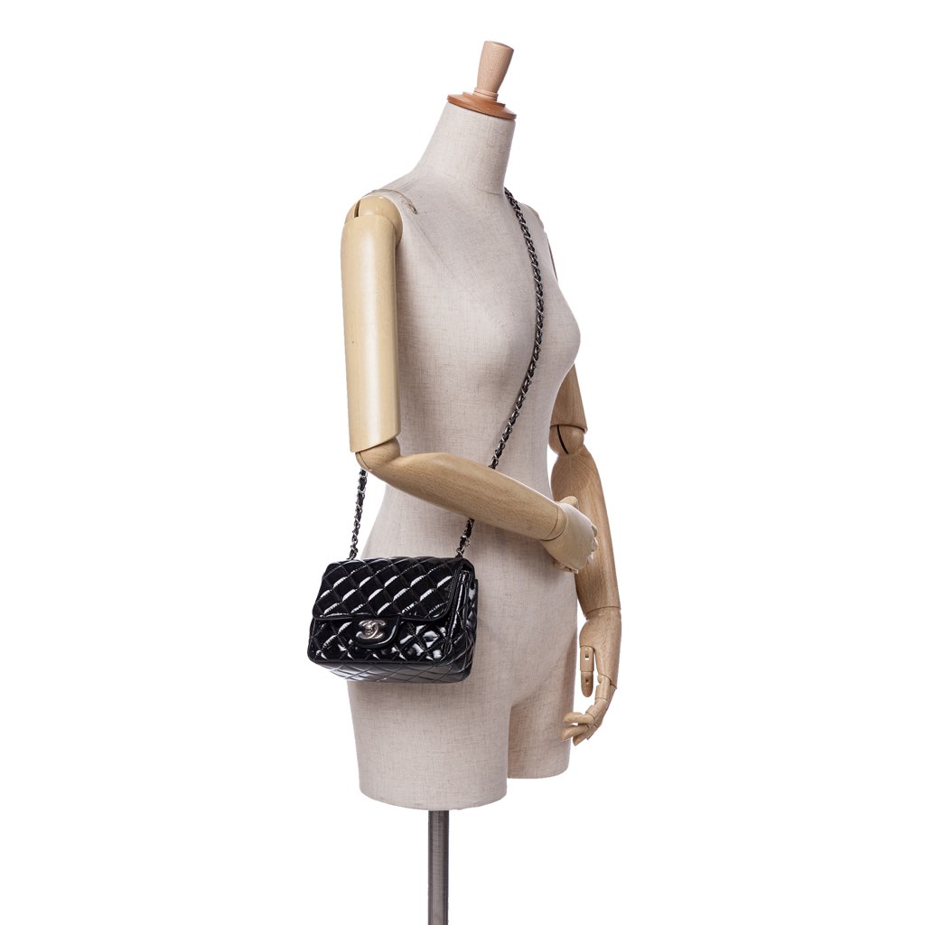 Chanel Mini Square Classic Patent Single Flap - Image 10