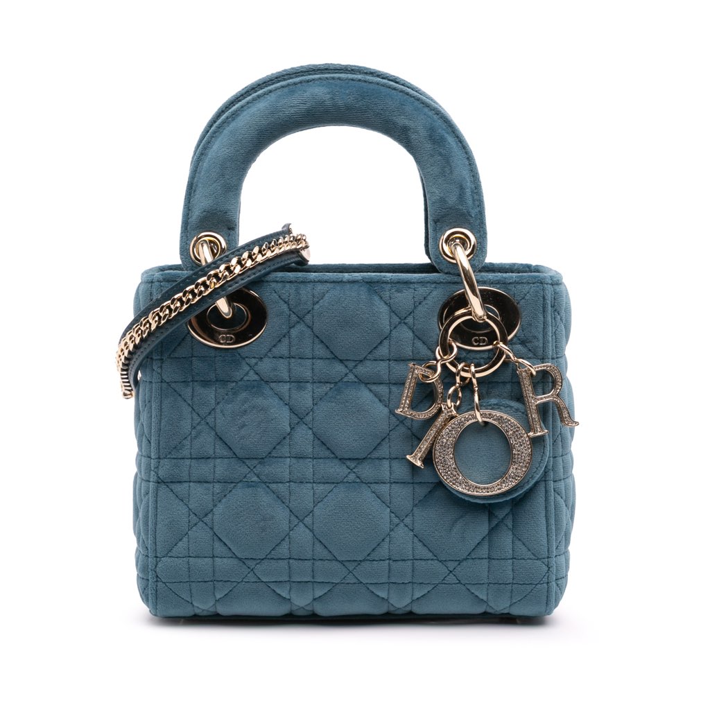 Dior Mini Velvet Cannage Lady Dior