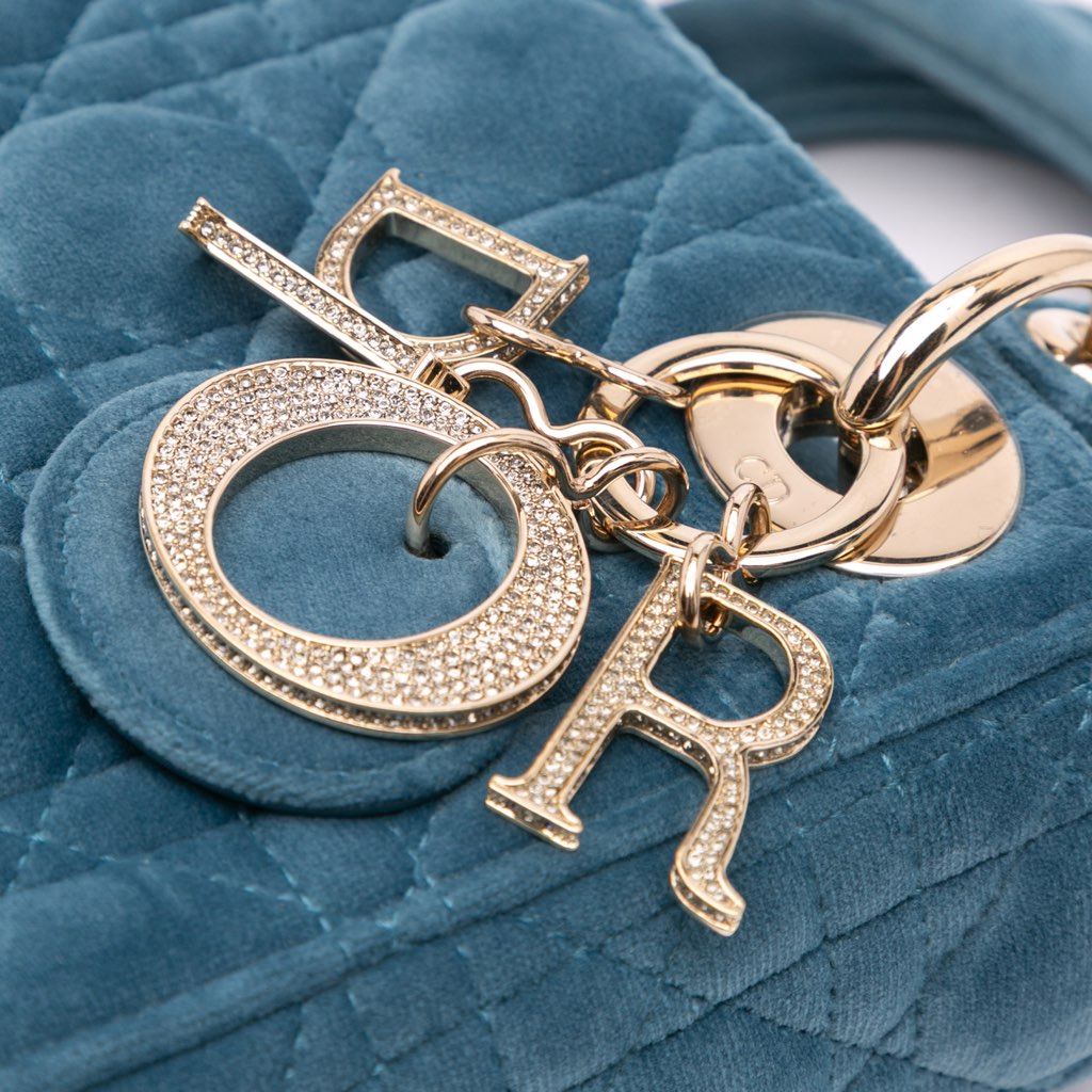 Dior Mini Velvet Cannage Lady Dior - 5