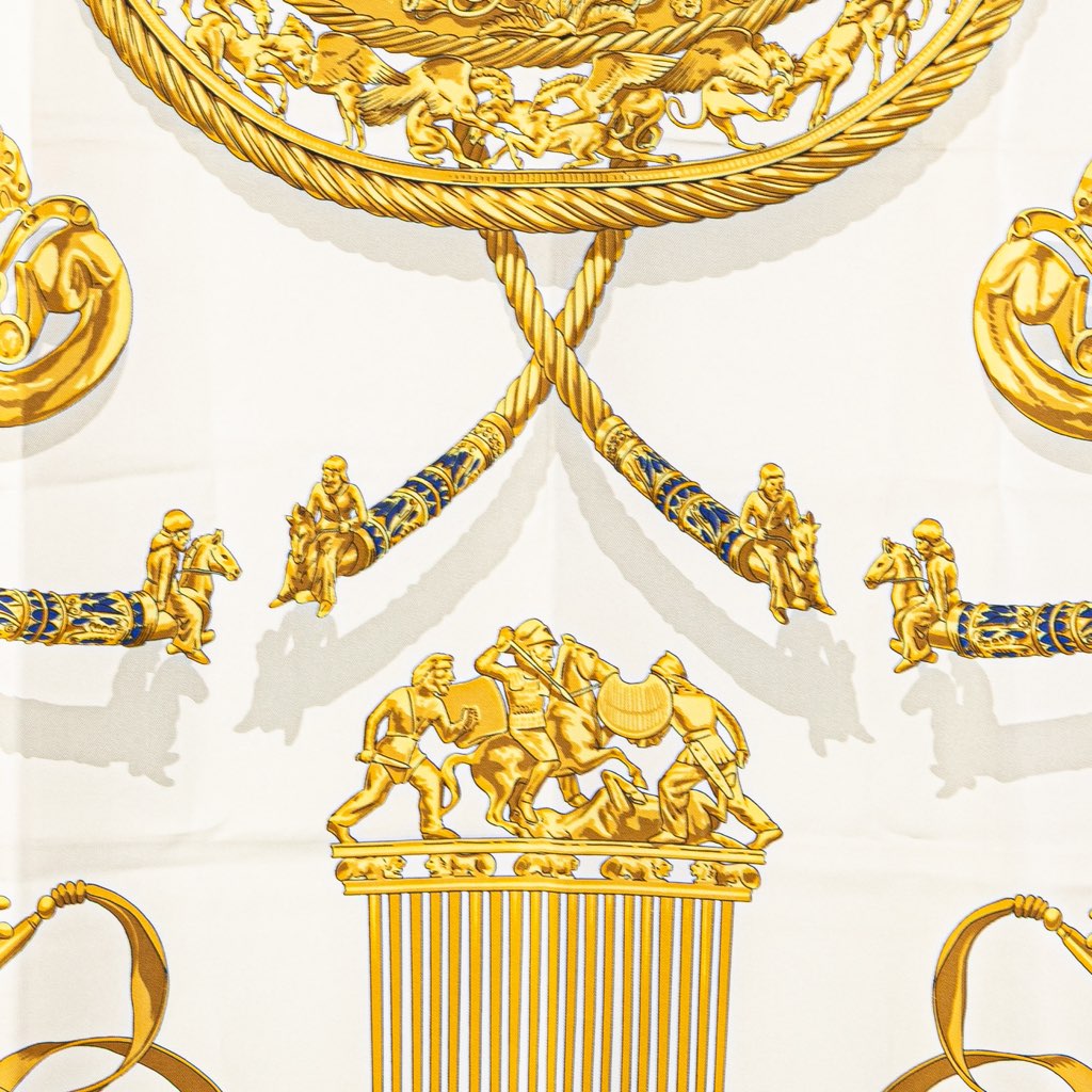 Hermès Les Cavalier d Or Silk Scarf - Back view