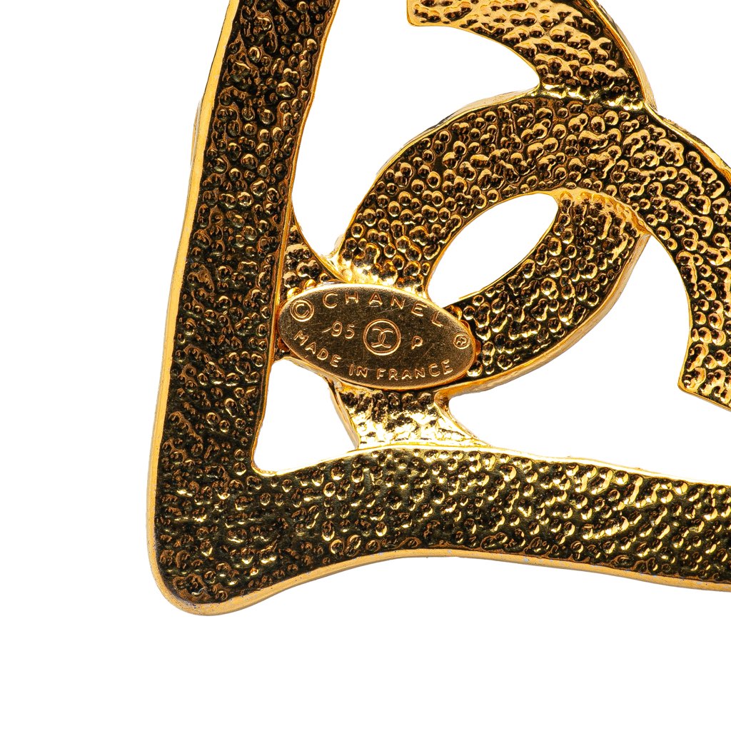 Chanel Gold Plated CC Heart Pendant Necklace - 2