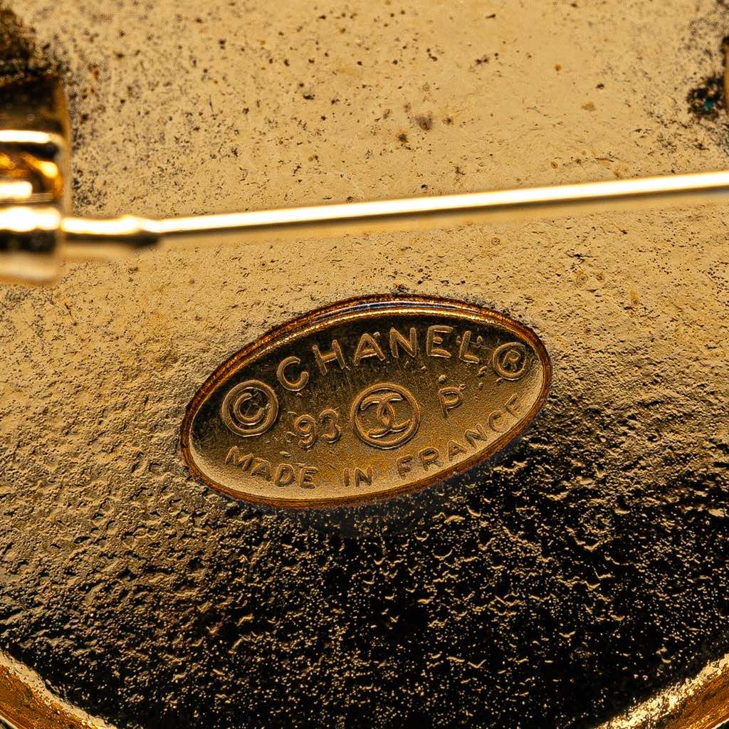 Chanel Gold Plated CC Quilted Brooch - 3