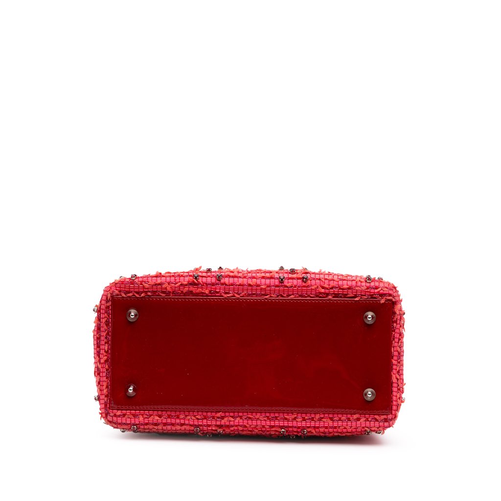 Dior Medium Tweed Fringe Rhinestone Lady Dior - 3