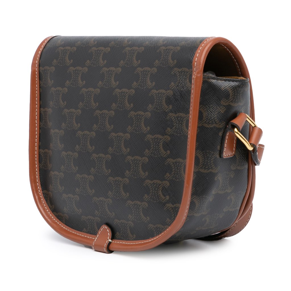 Celine Medium Triomphe Coated Canvas Folco Crossbody - 2