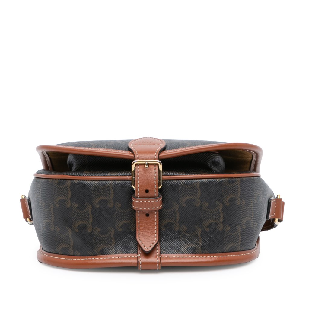 Celine Medium Triomphe Coated Canvas Folco Crossbody - 3