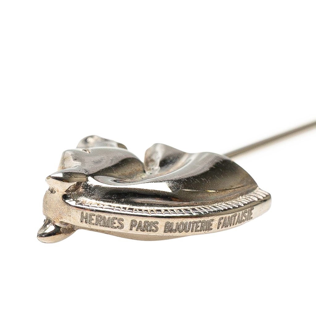 Hermès Palladium Plated Bijouterie Fantaisie Cheval Pin Brooch - 3