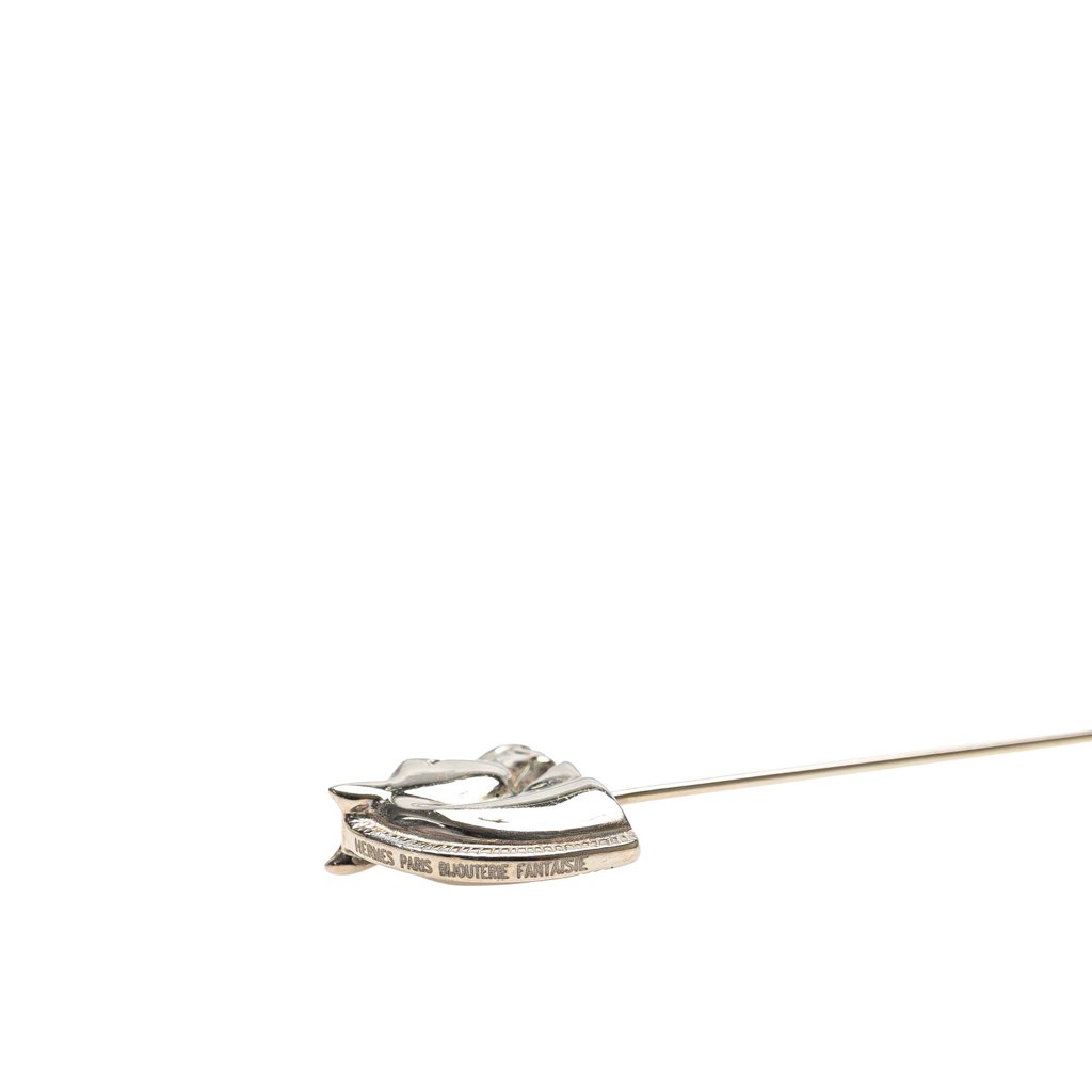 Hermès Palladium Plated Bijouterie Fantaisie Cheval Pin Brooch - 4