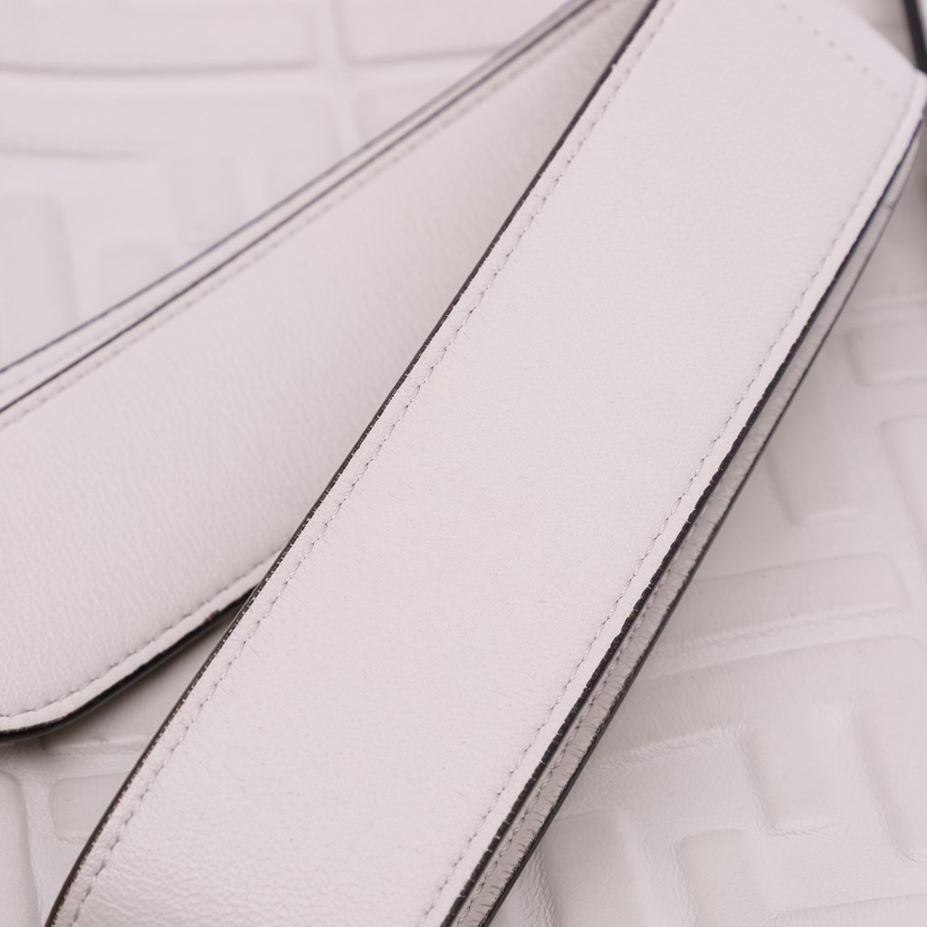 Fendi Large Zucca Embossed Leather Baguette Satchel - Image 13