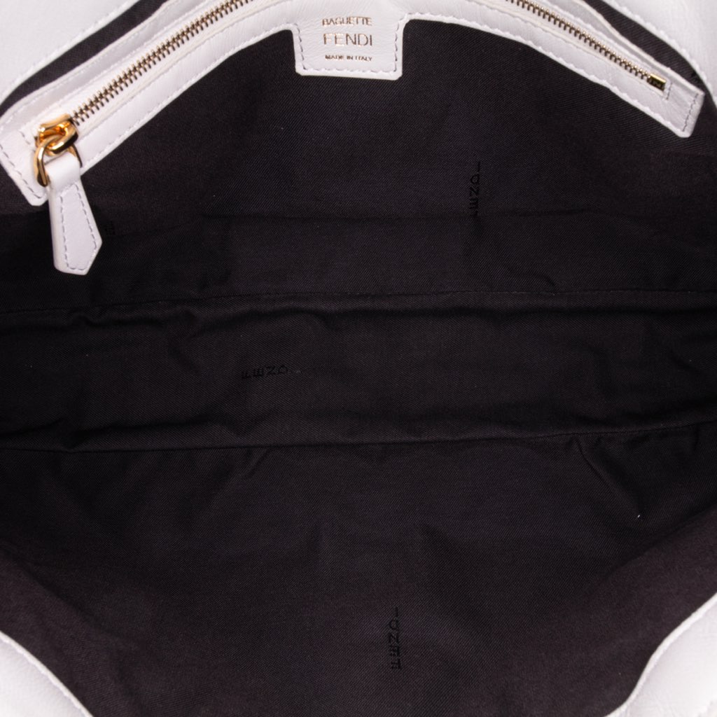 Fendi Large Zucca Embossed Leather Baguette Satchel - 4