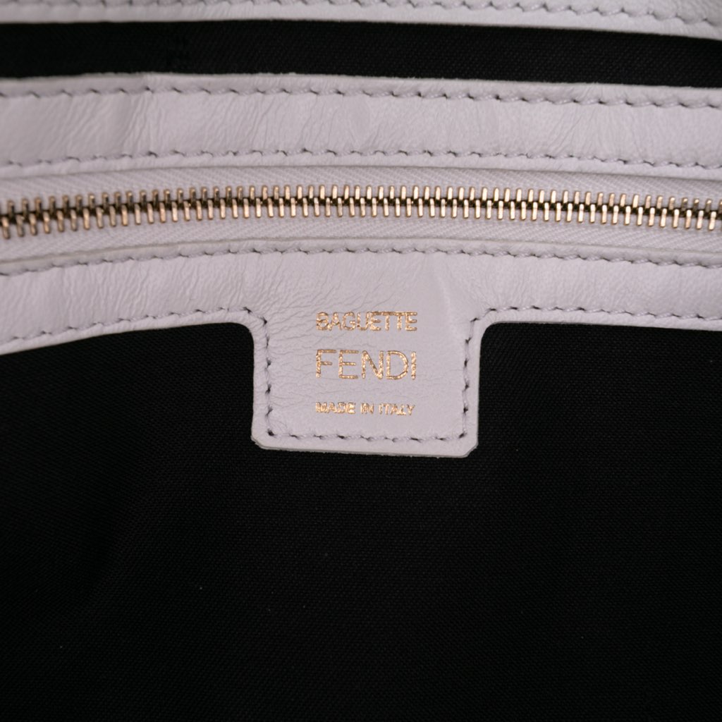 Fendi Large Zucca Embossed Leather Baguette Satchel - Side view