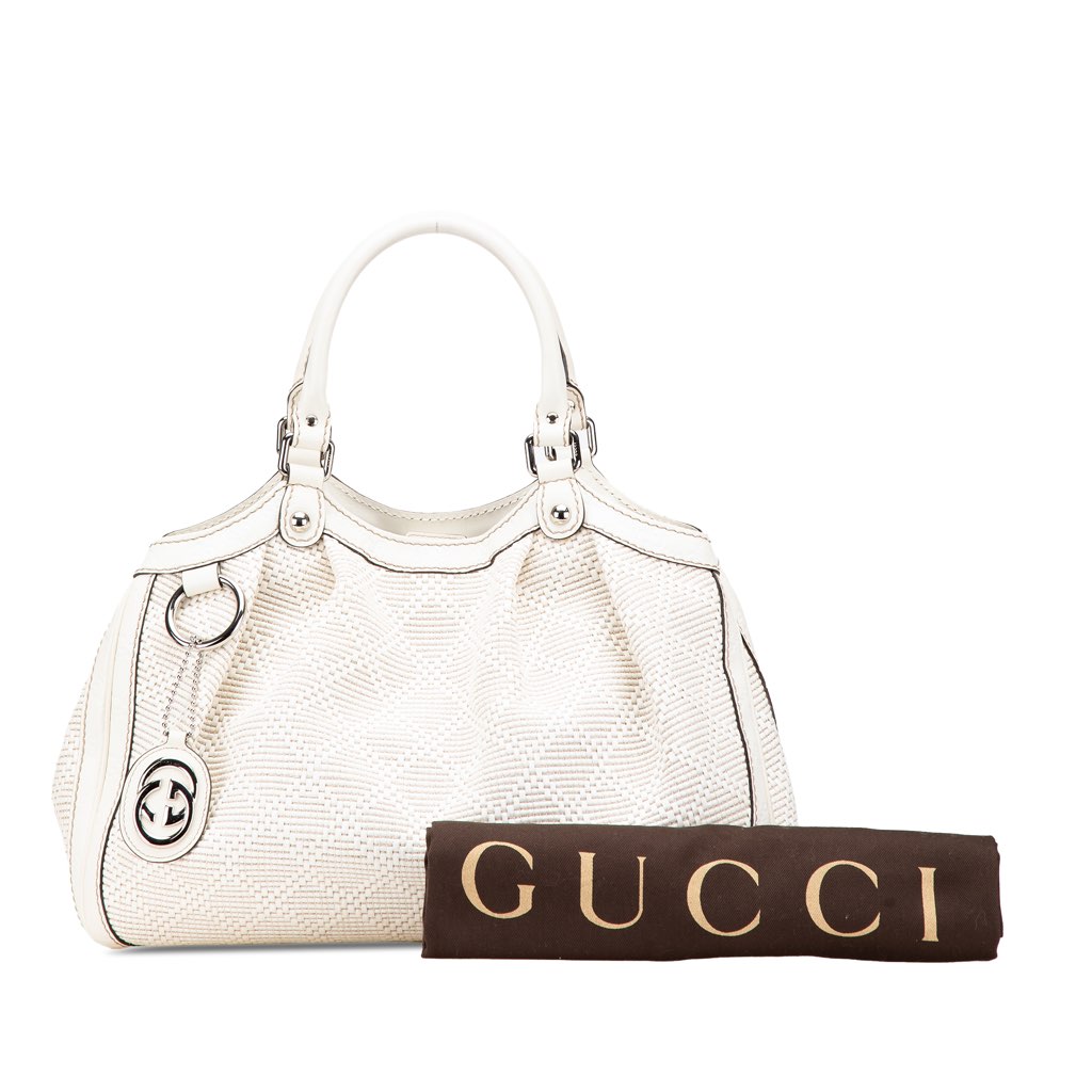 Gucci Medium Diamante Raffia Sukey Tote - Image 16