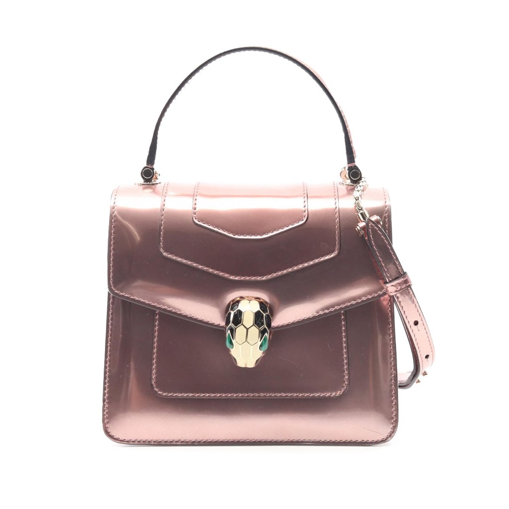 Bvlgari Patent Serpenti Forever Top Handle Satchel