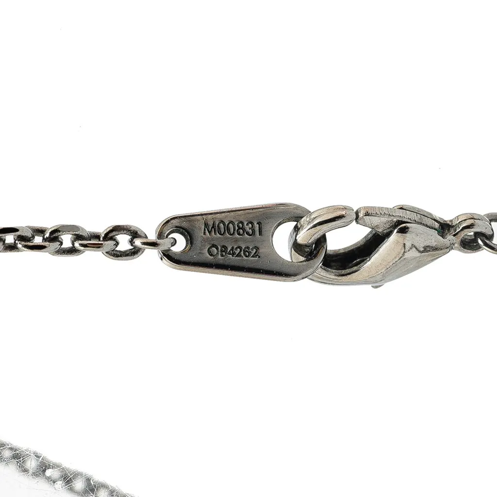Louis Vuitton Brass Ruthenium Vivienne Pendant Necklace Silver Brass Good - Model View