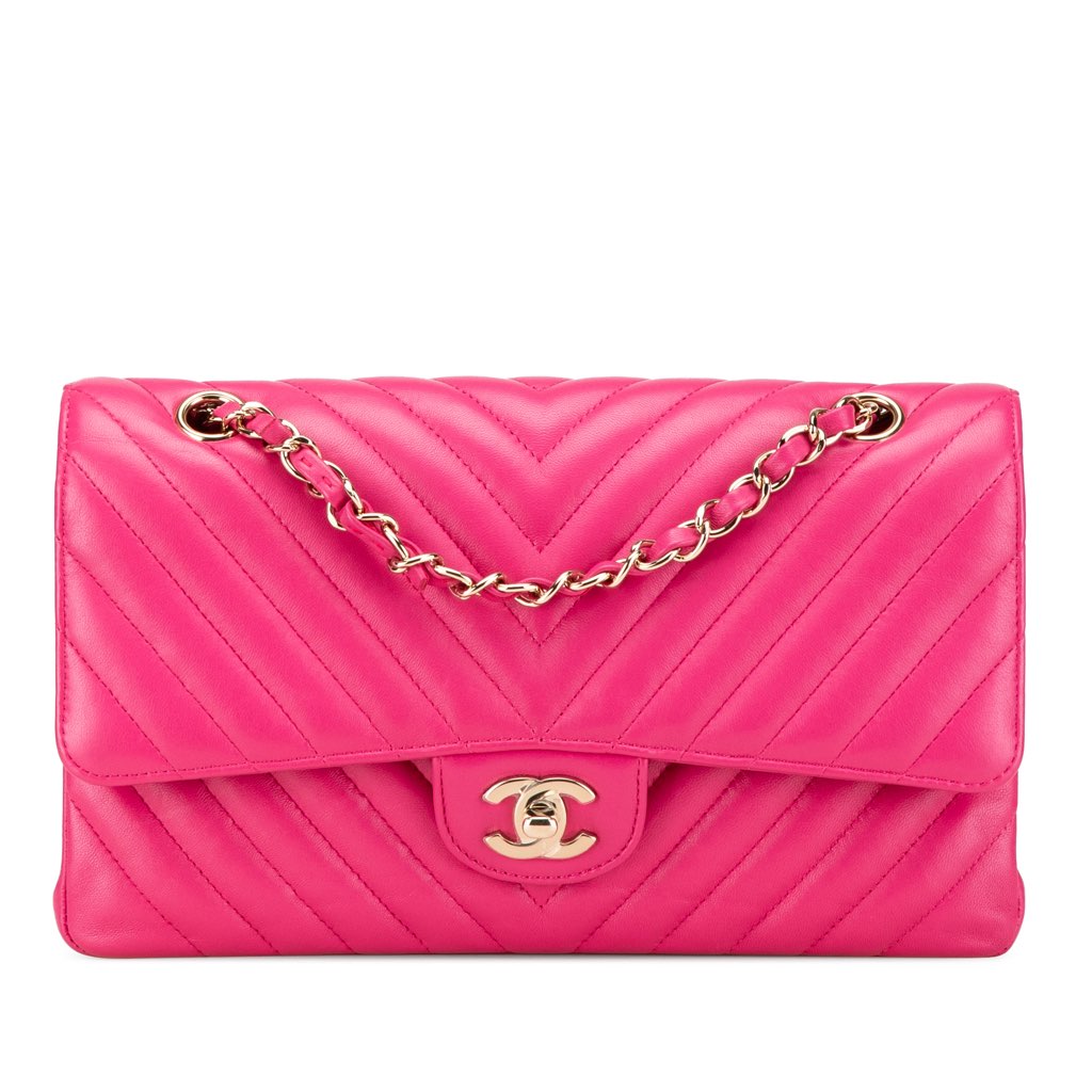 Chanel Medium Classic Chevron Lambskin Double Flap