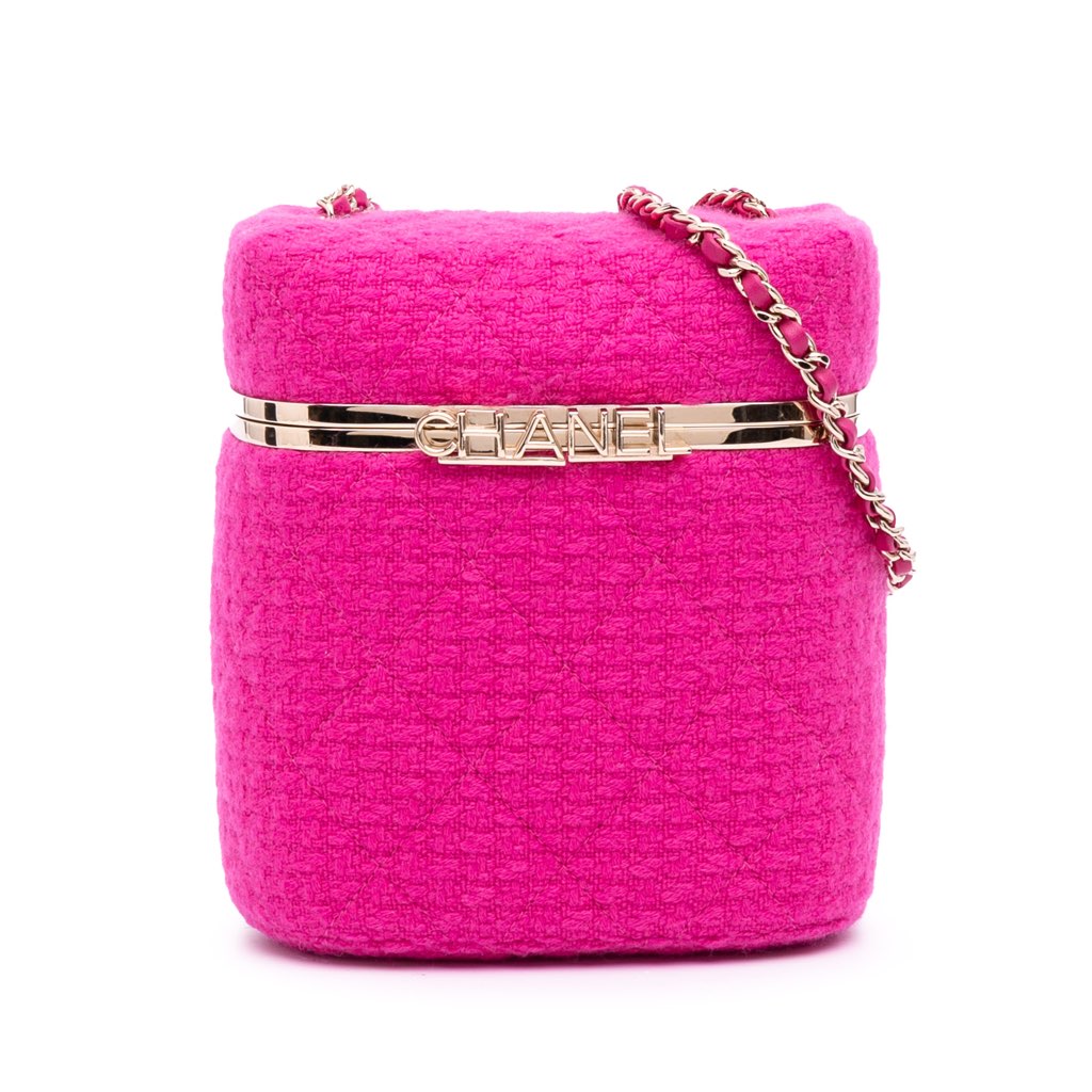 Chanel Quilted Tweed Vanity Case