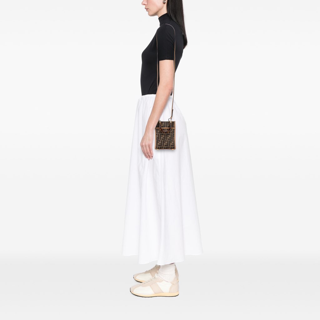 Fendi Mini Zucca Canvas Sunshine Shopper Tote - Image 13