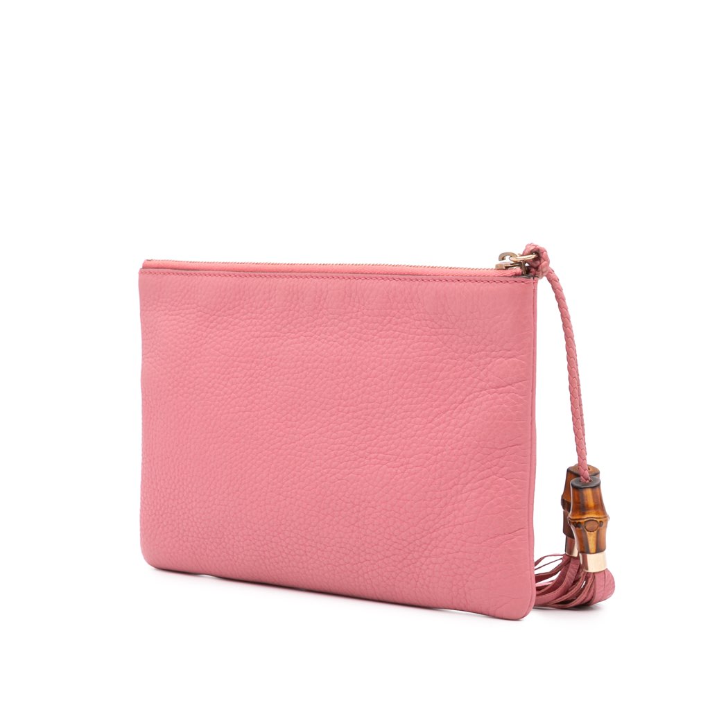 Gucci Calfskin Bamboo Clutch - Back view