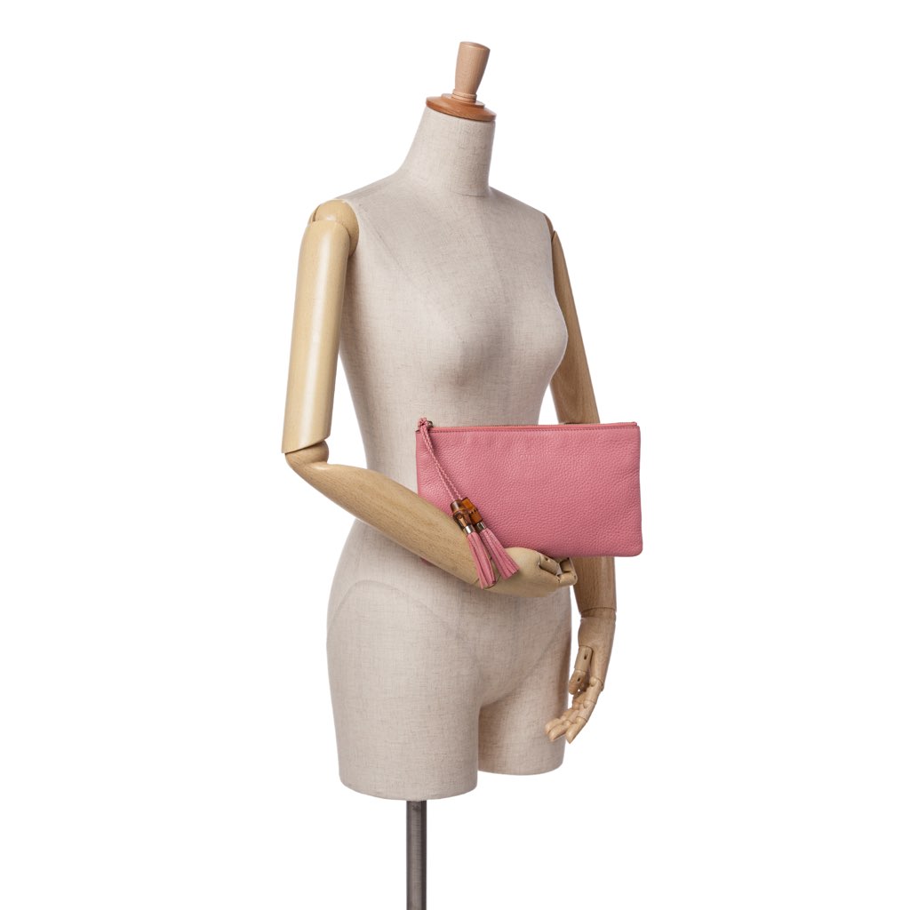 Gucci Calfskin Bamboo Clutch - Image 12