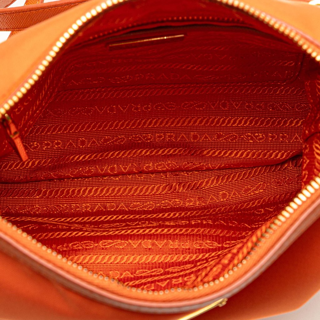 Prada Saffiano Trimmed Tessuto Zip Top Crossbody - 4