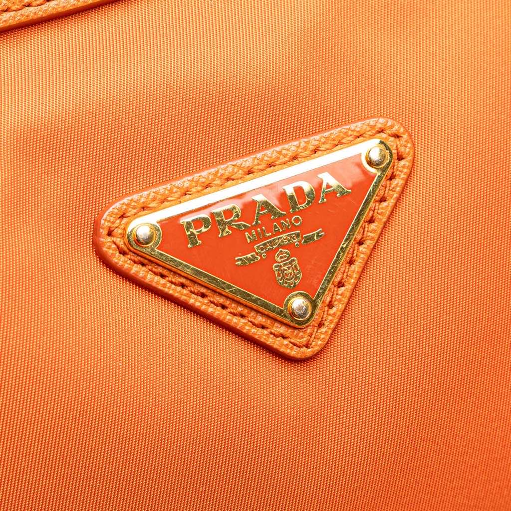 Prada Saffiano Trimmed Tessuto Zip Top Crossbody - Side view