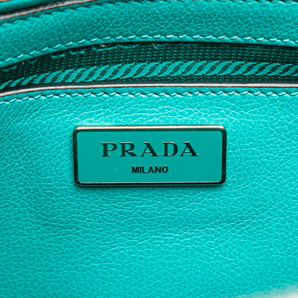 Prada Scamosciato Trimmed Glace Calf Twin Pocket Satchel - 5