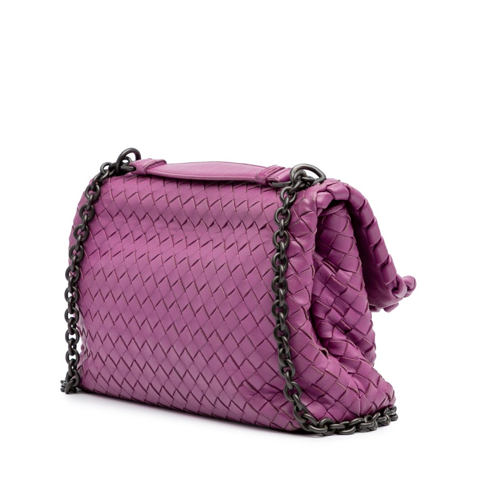 Bottega Veneta Small Nappa Intrecciato Olympia Shoulder Bag - Back view